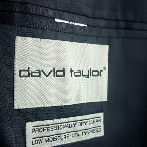David Taylor Dark Blue Suit Blazer Jacket 48R - Picture 5 of 8